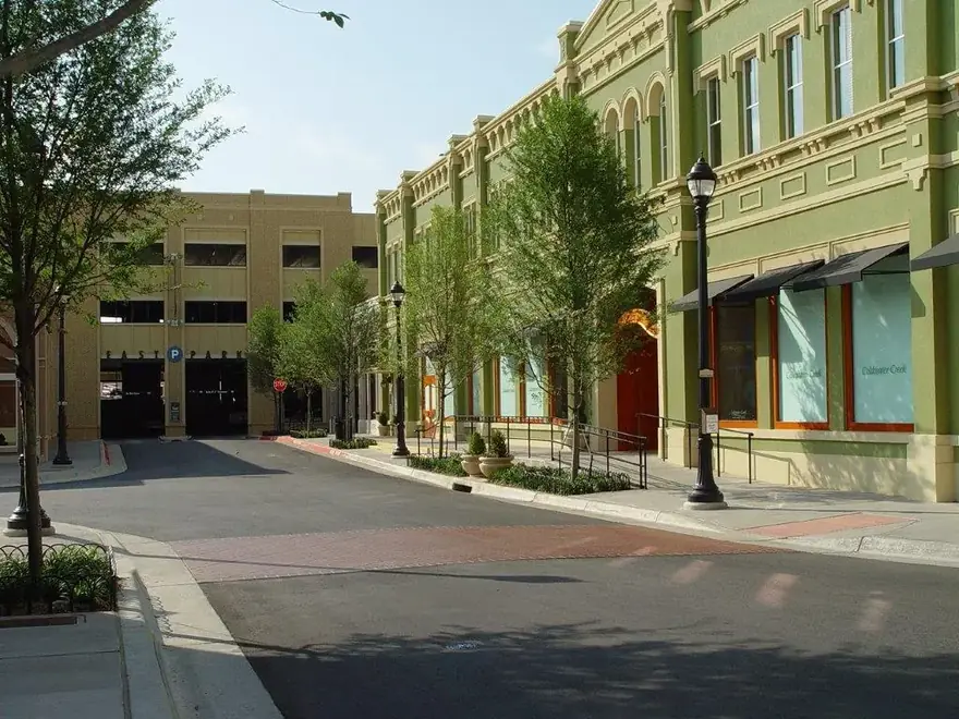 Landscape and hardscape development at Southlake Town Square, Southlake